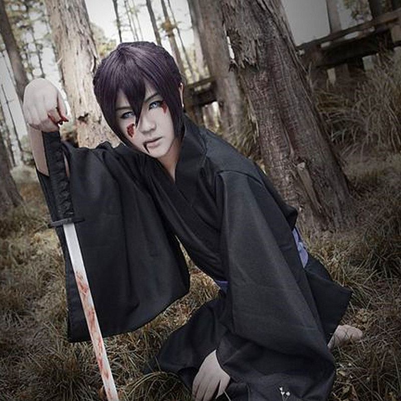 Norago Bộ Trang Phục Kimono Màu Đen Hóa Trang Nhân Vật Yukata Trong Truyện Tranh Yukata
