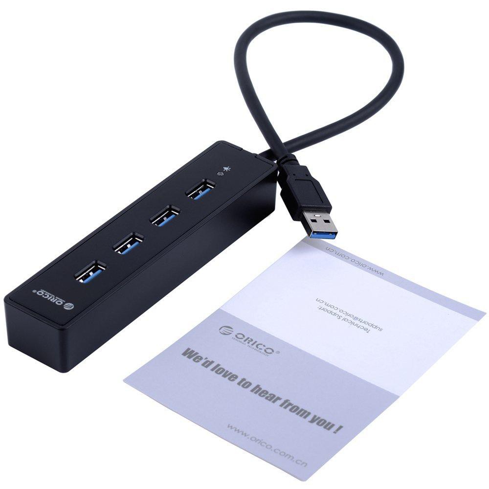 Bộ chia 4 cổng USB 3.0-Hub USB 3.0 Orico W8PH4-BK