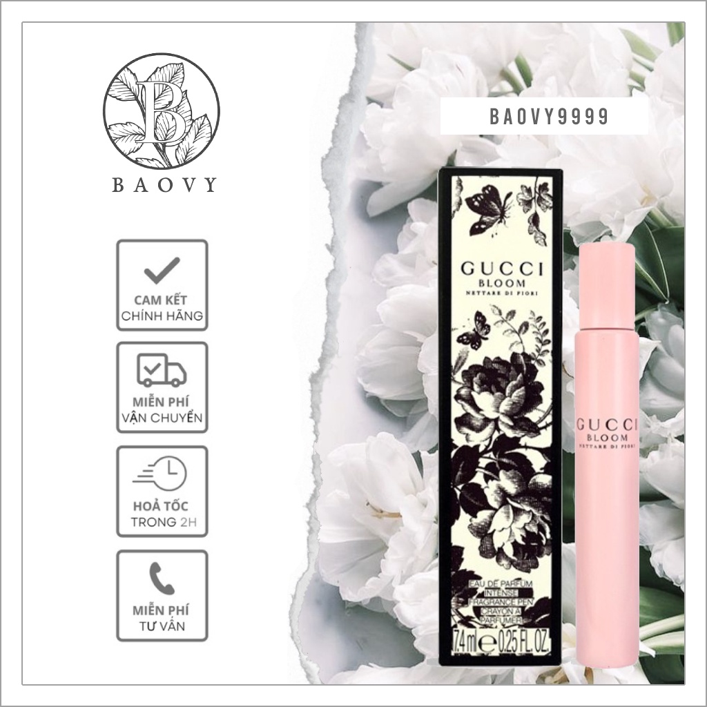 ✨ Nước hoa Gucci Bloom đen – Bloom Nettare Di Fiori mini 7.4ml (Dạng lăn)