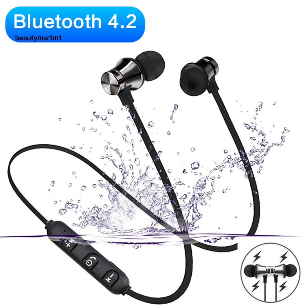 Tai nghe nhét tai thể thao không dây bluetooth 4.2 có nam châm và mic