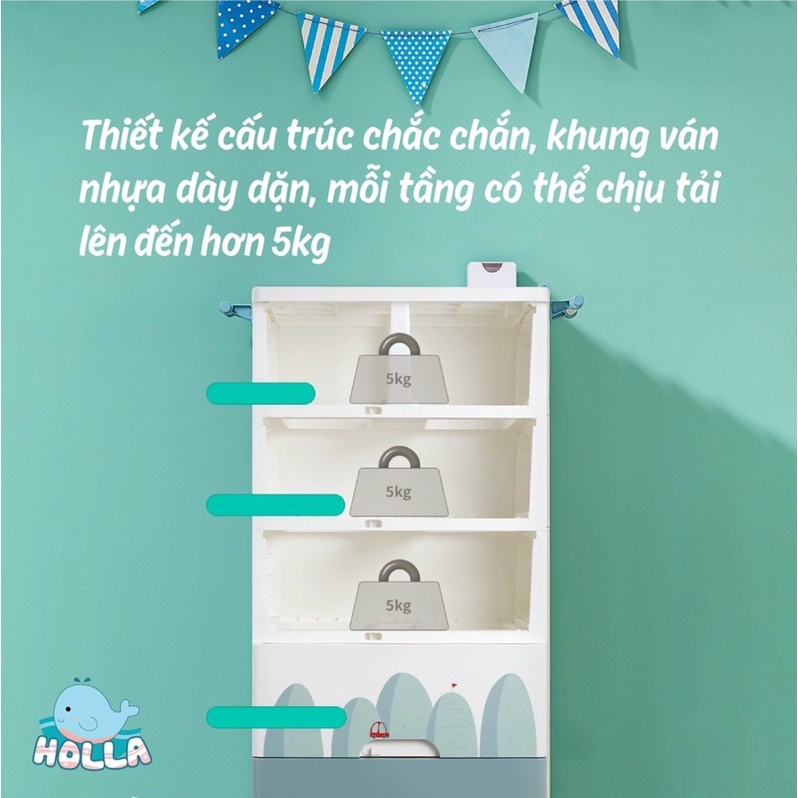 TỦ NHỰA NGĂN KÉO 5 TẦNG HOLLA - THIẾT KẾ XINH XẮN