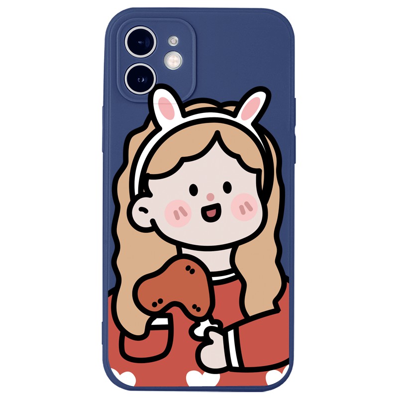 Ốp lưng JURSUE hoạt hình cặp đôi dễ thương đẹp cho iPhone 13 12 11 Pro Max SE 2020 X XR XS ip 8 7 6 6S Plus kute Y196