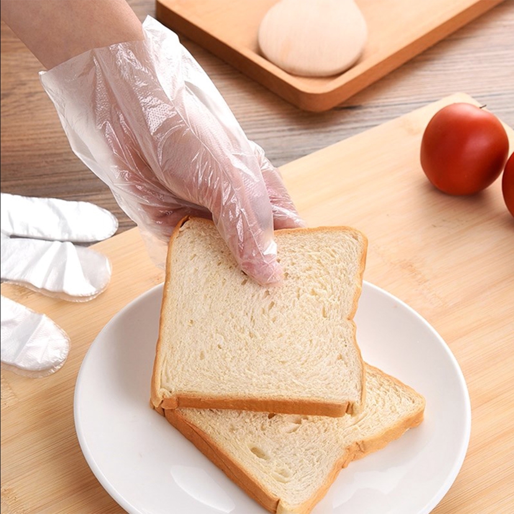 UUMIR Bộ 100 găng tay nilon dùng một lần tiện lợi