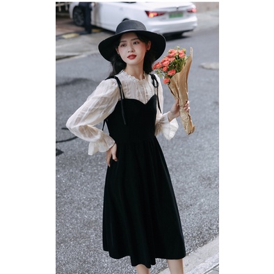 Váy nhung dài tay sang trọng