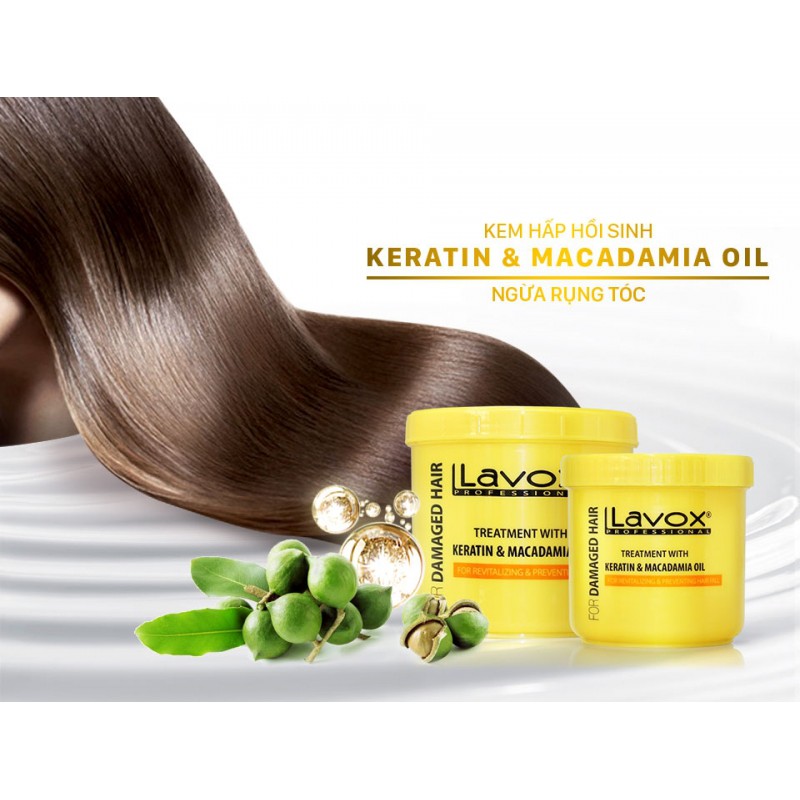 🌸🌸Hấp Dầu Keratin & Macadamia Oil - Ngừa Rụng Tóc 500ml