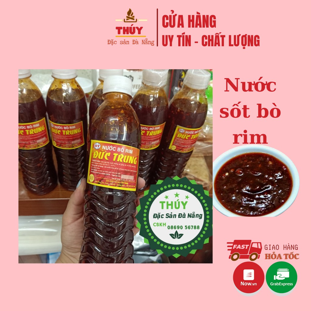 Nước bò rim Đức Trung chai 500ml - chấm Bánh Tráng Kẹp. làm bánh tráng trộn. dùng cho các loại bánh tráng  chuẩn vị luôn