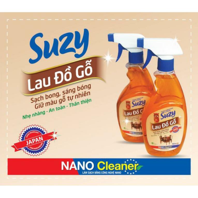 [CHÍNH HÃNG] Nước xịt lau đồ GỖ DIỆT KHUẨN SUZY 500ml - thành phần HỮU CƠ, chất lượng NHẬT BẢN