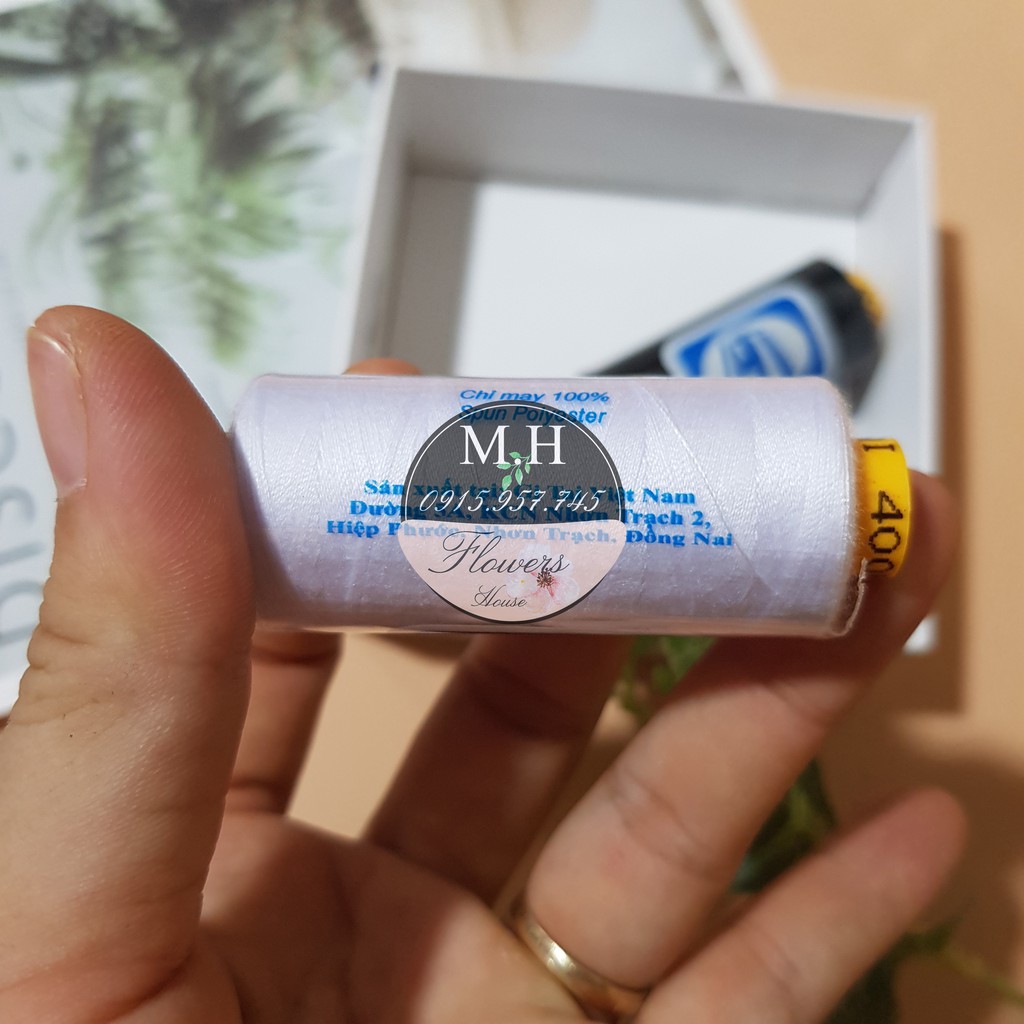 Cuộn chỉ đen GITAI dùng làm chỉ may khâu quần áo loại nhỏ 400 mét hàng công ty loại tốt sợi nhỏ dai đanh Maihoaflower