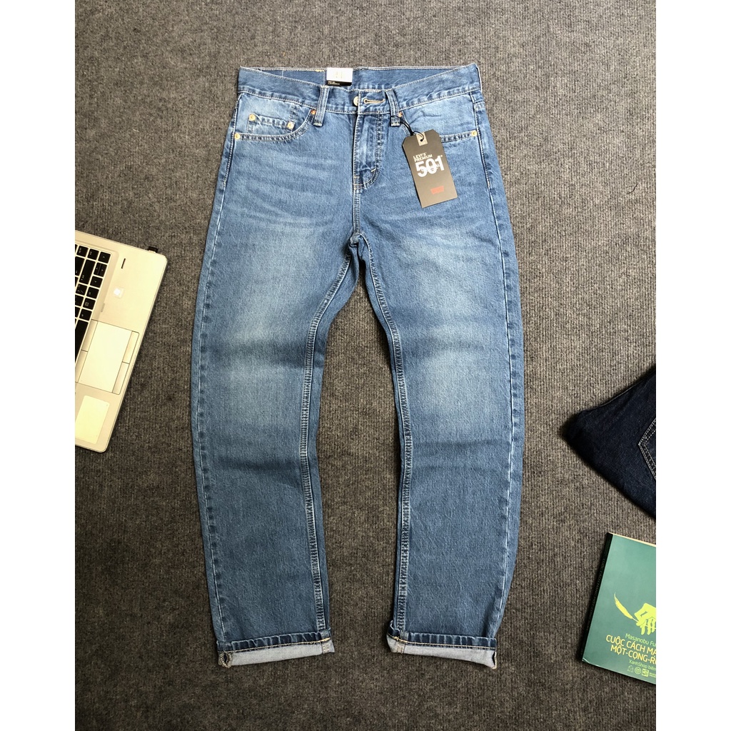 Quần jean dài nam ống suông Lv 501 (Form suông,chất vải ko co dãn,ống quần 20cm) S16 | BigBuy360 - bigbuy360.vn