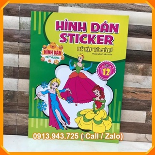 Hình dán STICKER bé tập tô màu  [VPP Trí Nhân]