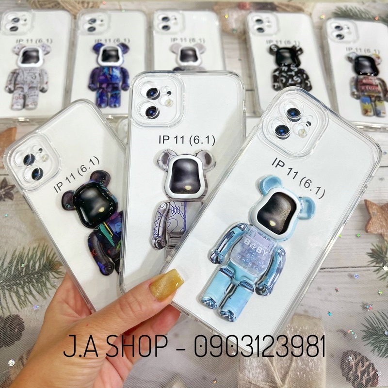 (Màu ngẫu nhiên) Ốp Lưng Gấu Bearbrick Trong Suốt Chống Sốc Xinh Xắn, Sành Điệu