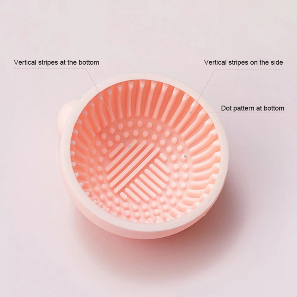Miếng Rửa Cọ Trang Điểm Hình Bán Nguyệt Bằng Silicon Mềm Mại Dễ Thương