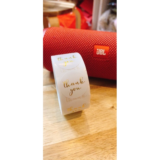 Combo 20 miếng tem sticker thank you pink - thiết kế mới