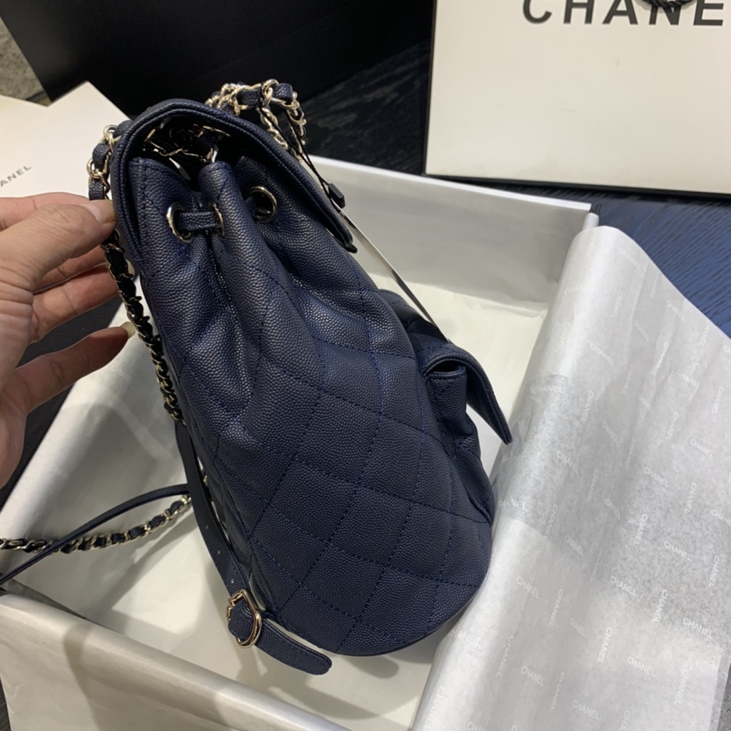 Ba lô mini nữ thời trang 𝘾𝙝𝙖𝙣𝙚𝙡 𝘾𝙝𝙖𝙣n𝙚𝙡 CN da thật cao cấp, kiểu dáng trẻ trung