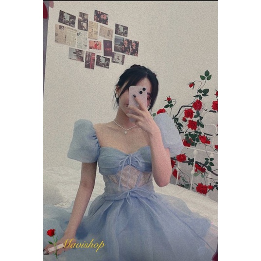 ĐẦM LỤA XOÈ TAY PHỒNG CÔNG CHÚA