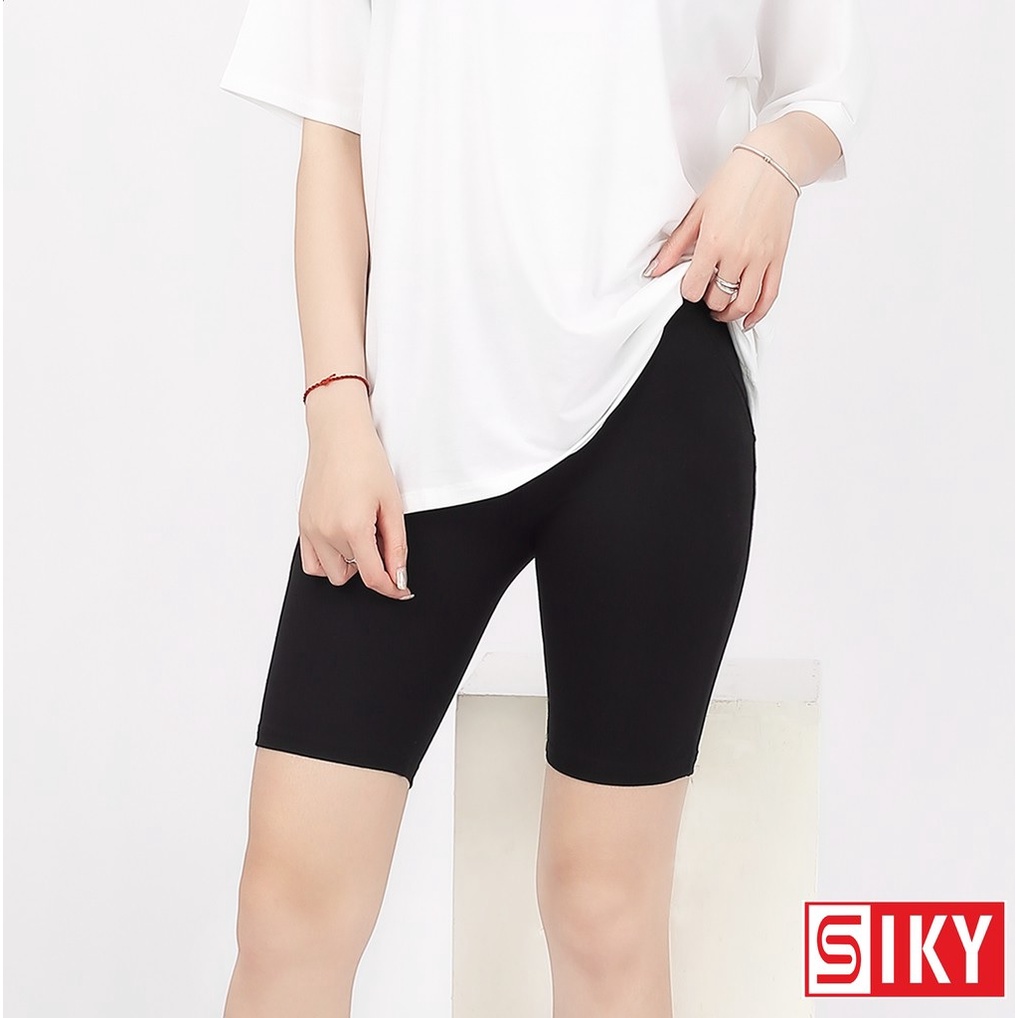 Quần legging lửng Choobe vải thun cao cấp biker nữ đùi ngố đồ mặc nhà dáng ôm bó lưng thun tập gym yoga bigsize | BigBuy360 - bigbuy360.vn