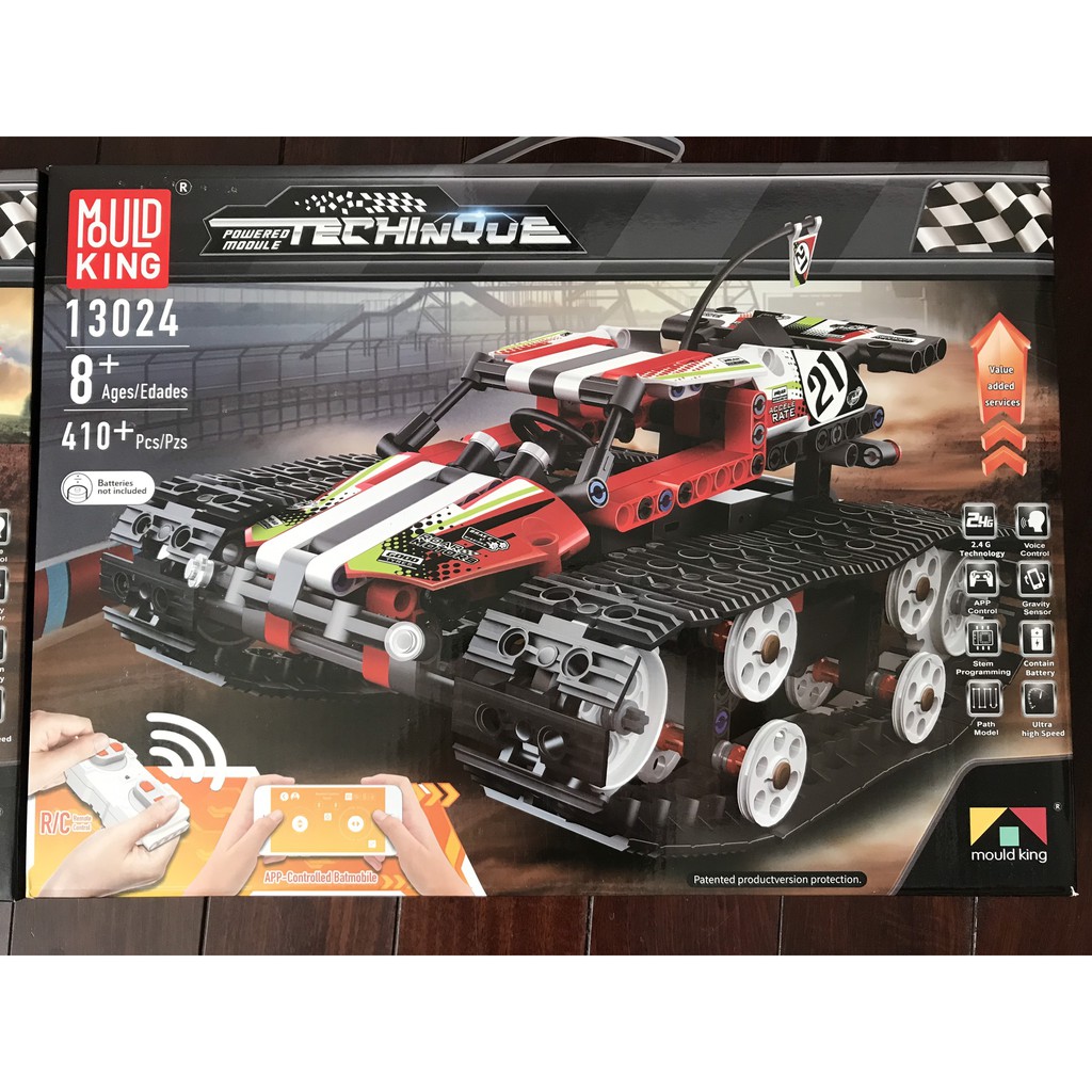 Xe lắp ráp tưong thích vơi Lego xe đua địa hình bánh xích điều khiển từ xa Mould King 13024