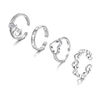 Set 4 Nhẫn Bạc Thời Trang Dành Cho Nữ