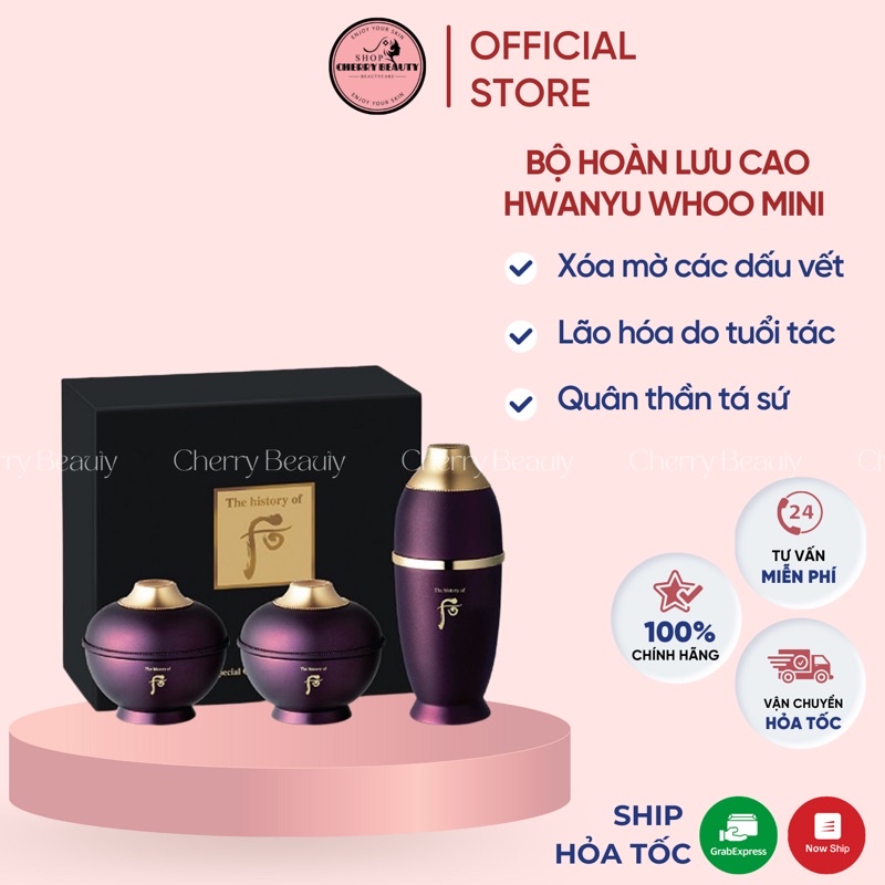 Bộ Hoàn Lưu Cao Hwanyu Whoo Mini Giải Quyết Mọi Vấn Đề Da Có Nhãn Phụ Chính Hãng