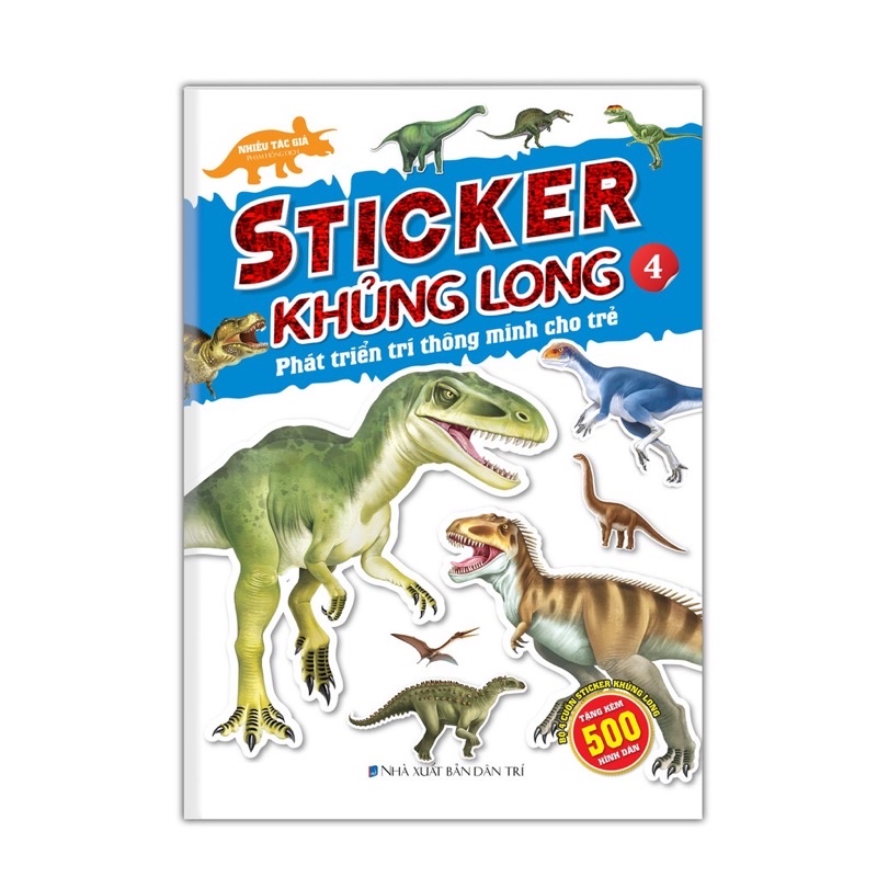 Sách.__.Sticker Khủng Long Phát Triển Trí Thông Minh Cho Trẻ 4 (8 trang sticker dán hình)