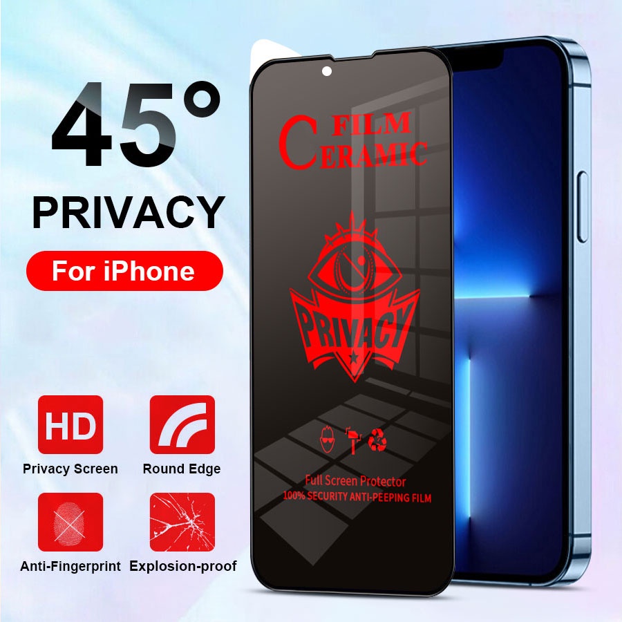 Kính cường lực dẻo Full màn chống nhìn trộm Cho iPhone 15 14 13 12 11 Pro Max 13 Mini X XS XR 6 6S 7 8 Plus