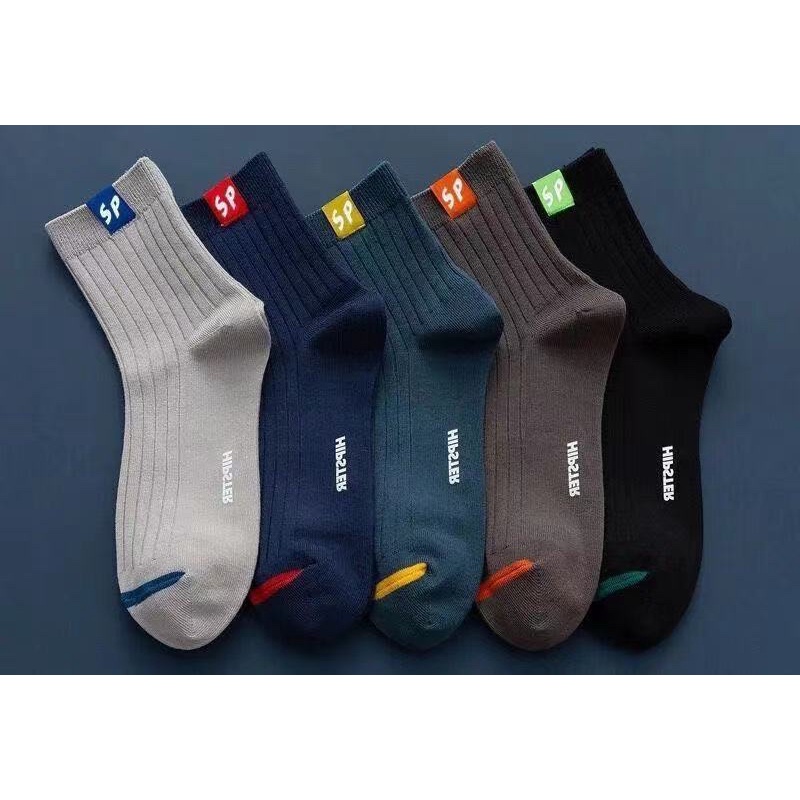 [TonaShoe] Vớ Cổ Cao Unisex Cotton Họa Tiết SP