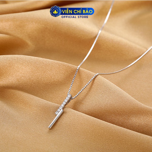 Dây chuyền nữ đính đá sang chảnh chất liệu bạc 925 - Chí Bảo D400523