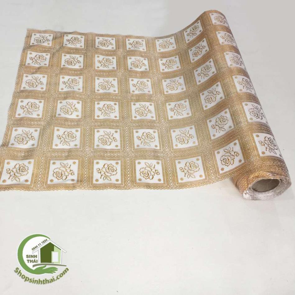 Khăn trải bàn ren hoa vàng, khăn bằng nhựa họa tiết nổi không thấm nước - giao hoa văn ngẫu nhiên