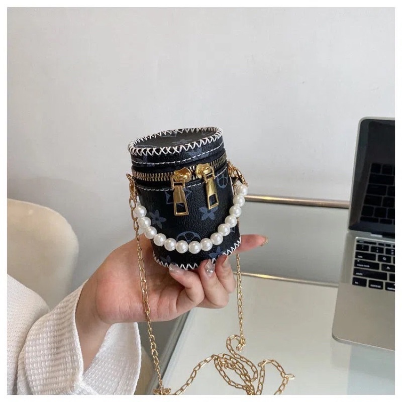 M43_Túi Quai Ngọc Dáng Tròn DIY Handmade