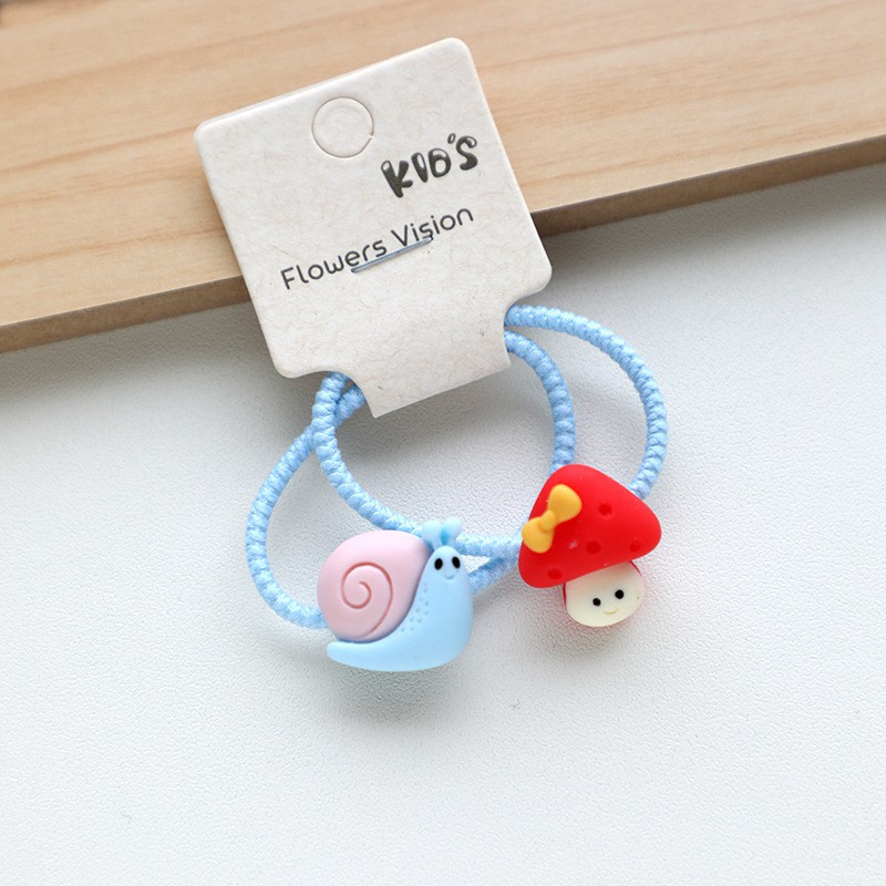 Set 2 Dây Cột Tóc Co Giãn Hình Cây Nấm / Bông Hoa Dễ Thương Cho Bé Gái