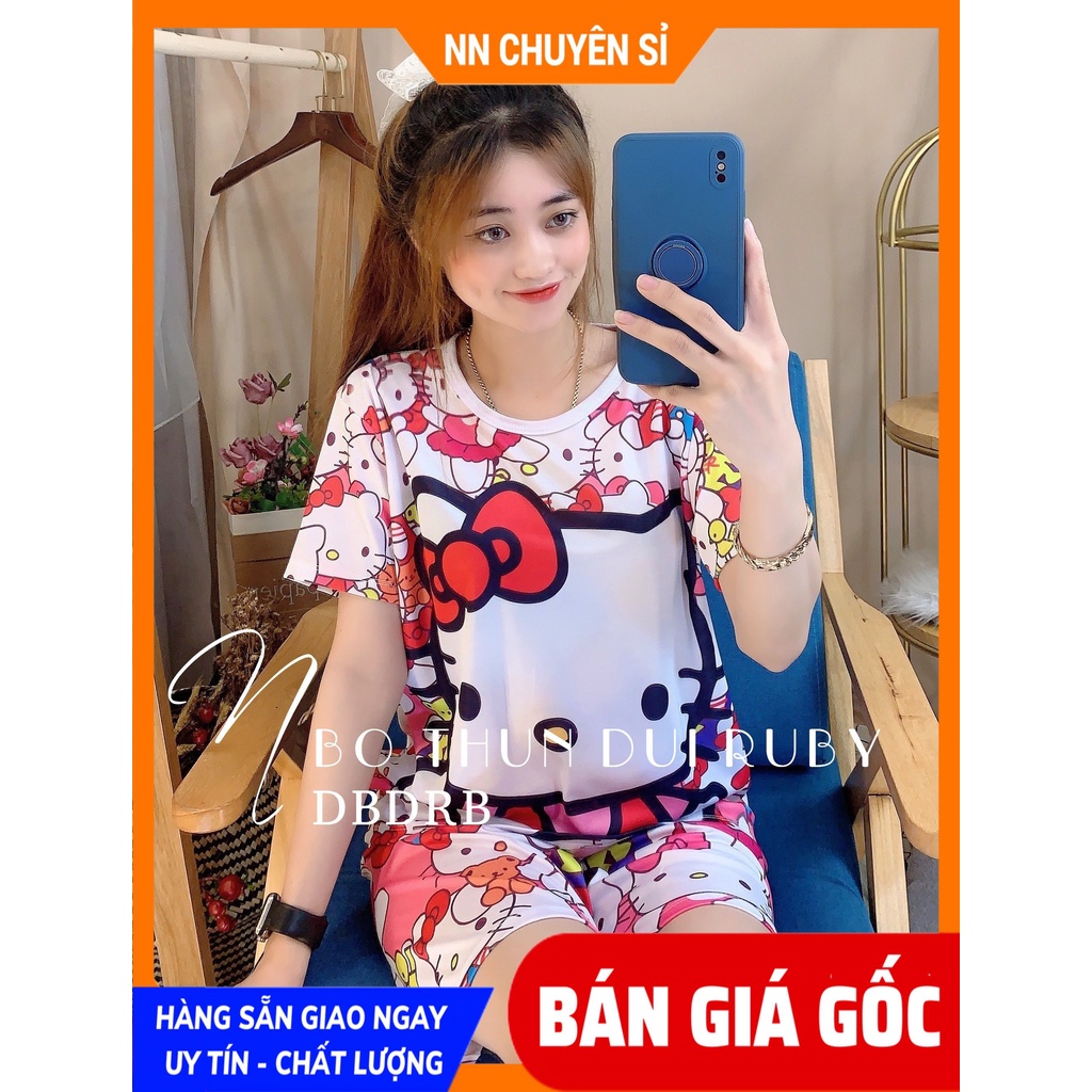 Đồ bộ kitty cho bé gái từ 5kg đến 60kg in hình hello kitty bò sữa dễ thương ❤ Đồ bộ nữ mặc nhà DBRBD SIZE 4 ĐẾN L