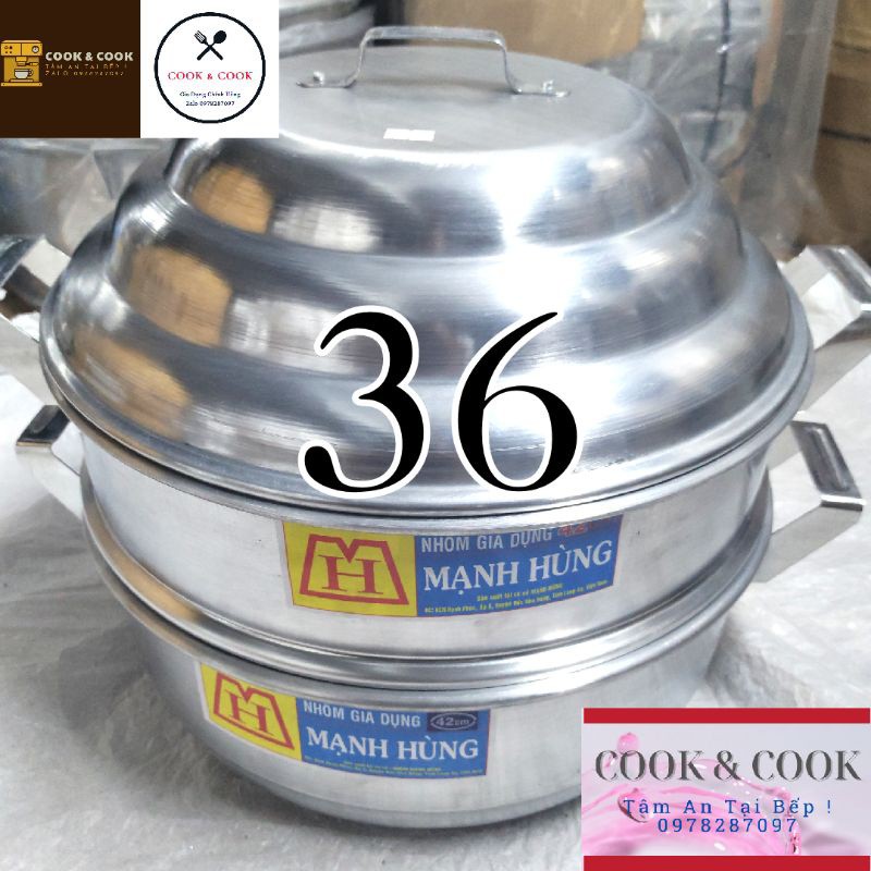 Xửng Hấp Nhôm Mạnh Hùng Size 30-60cm - Hấp bánh bao/ hải sản/rau củ