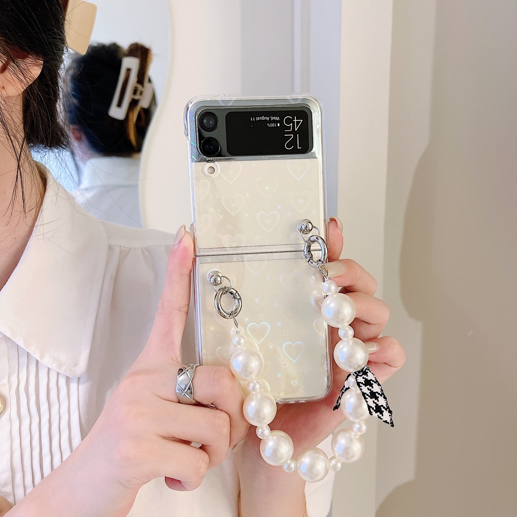 Ốp Điện Thoại PC Cứng Nắp Gập Trái Tim Chống Sốc Cho Samsung Z Flip 4 Samsung Galaxy Z Flip 3 5G ZFlip3