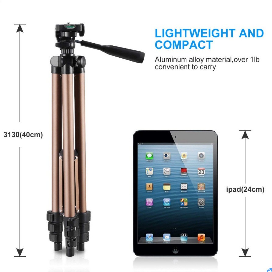 Giá đỡ ba chân LAMMCOU nhôm nhẹ du lịch có kẹp giữ điều khiển chụp ảnh từ xa dành cho máy ảnh Gopro điện thoại di động
