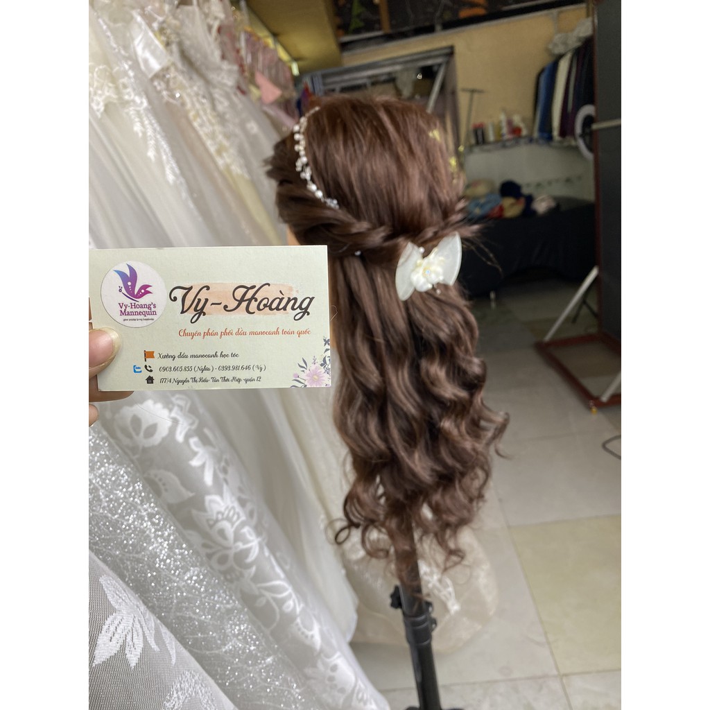 Đầu manocanh 75% tóc thật