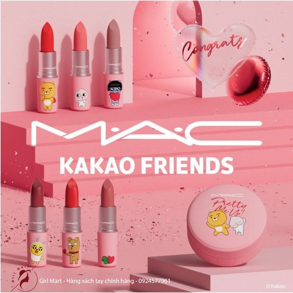 Son Mac Kakao Frends phiên bản limited mới nhất 2021 vỏ hồng emotion xinh động độc đáo