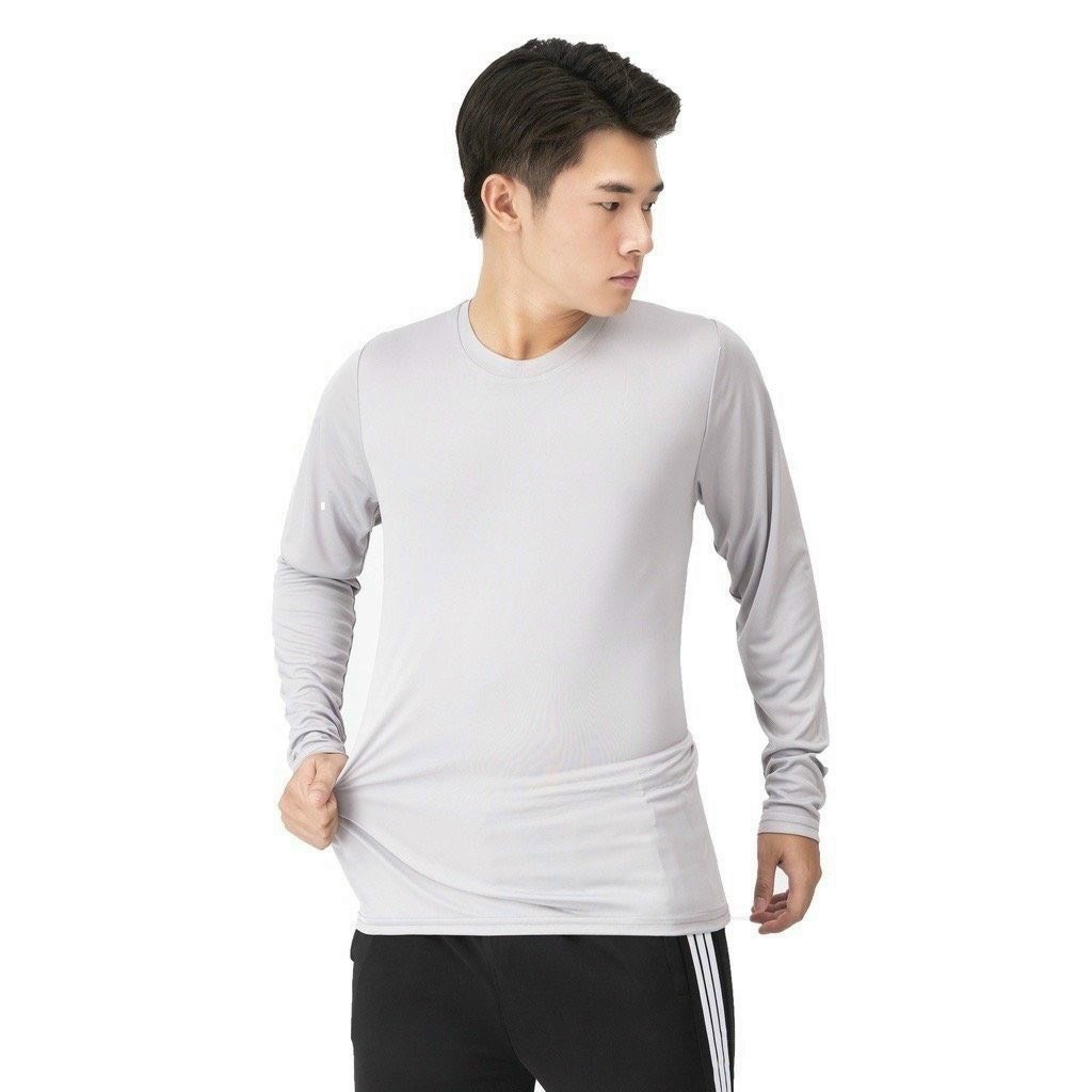 Áo giữ nhiệt nam chất cotton mỏng mịn, áo thể thao dài tay co giãn tốt, dáng ôm body