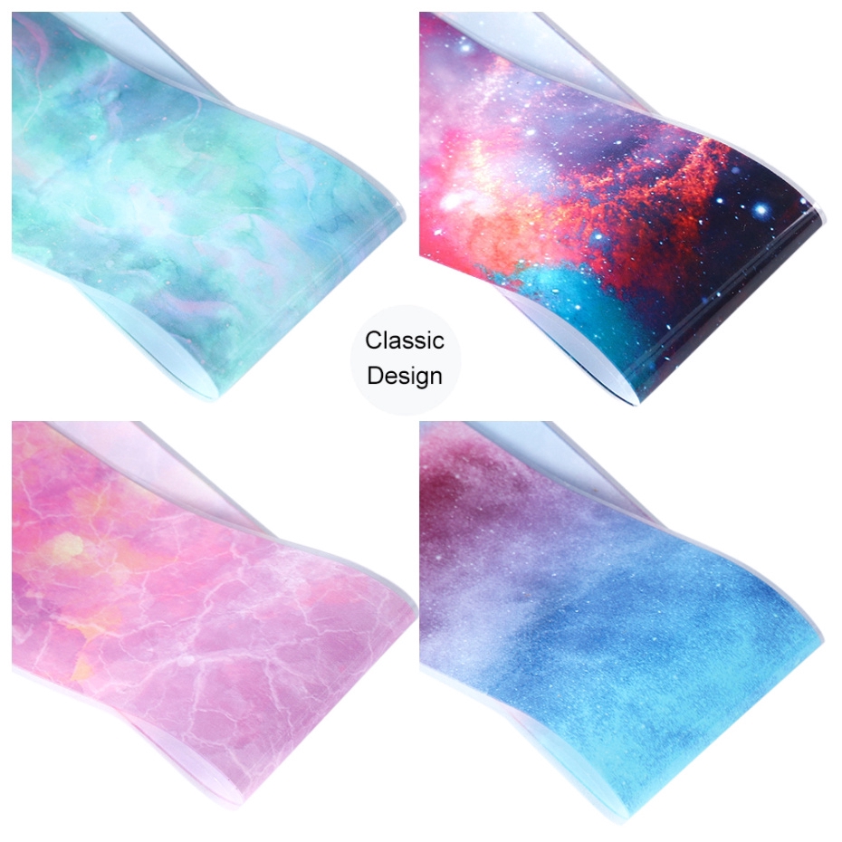 Set 10 giấy dán móng màu holographic lấp lánh ánh sao