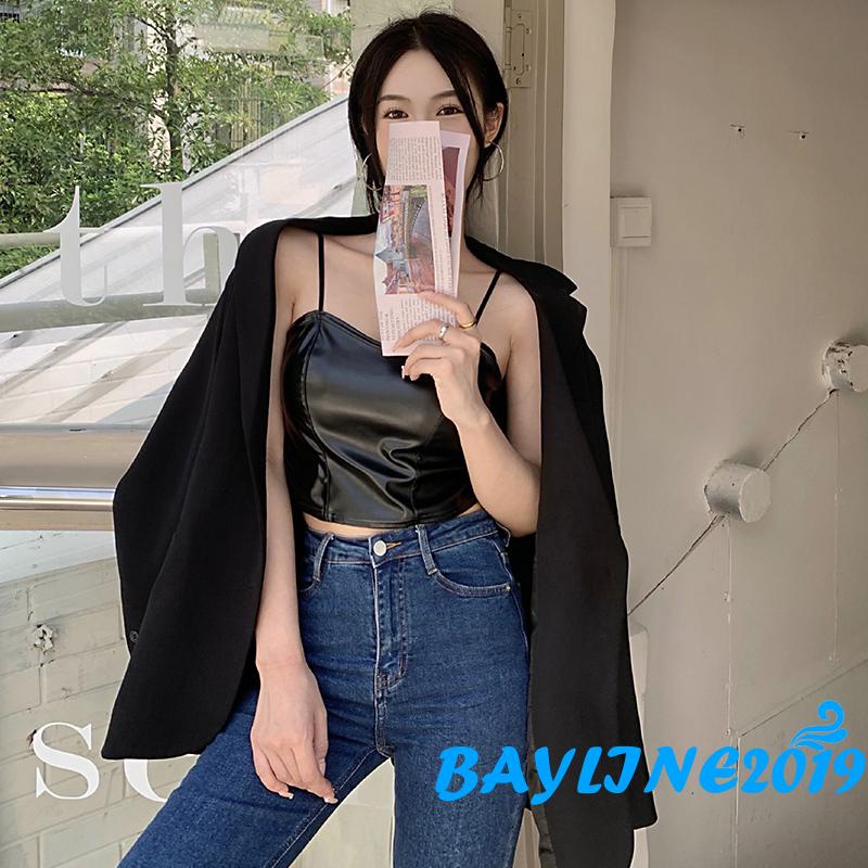 Áo hai dây croptop có đệm ngực không gọng màu trơn thời trang cho nữ