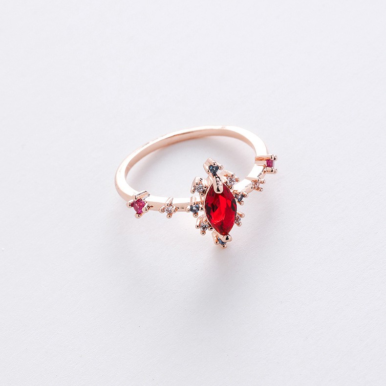 Nhẫn nữ đính đá Zircon hình hoa, trái tim 12950 cho nữ dễ thương phong cách Hàn Quốc mẫu 10-20