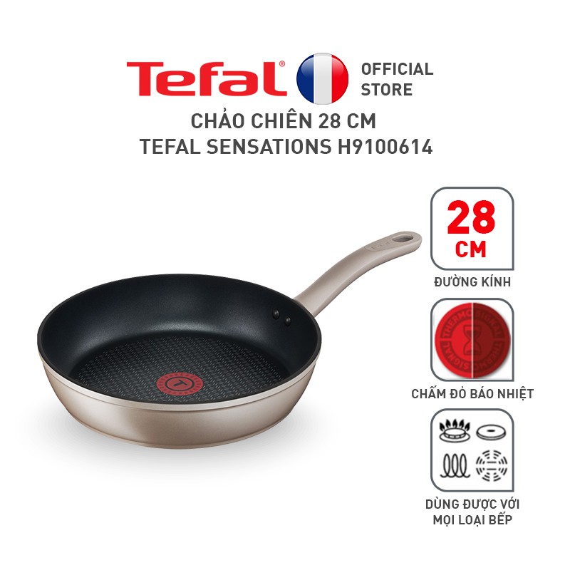 Combo Chảo chiên Tefal Sensations 28 cm &amp; Nồi chống dính Tefal Sensations 24cm