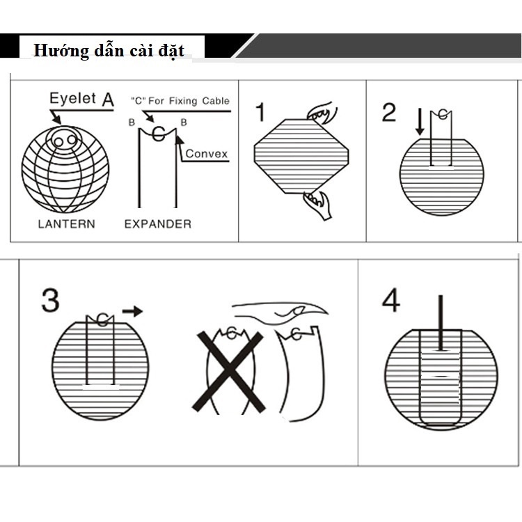 Đèn lồng trung thu LED năng lượng mặt trời 30cm chống thấm nước treo ki niệm trang trí sân vườn