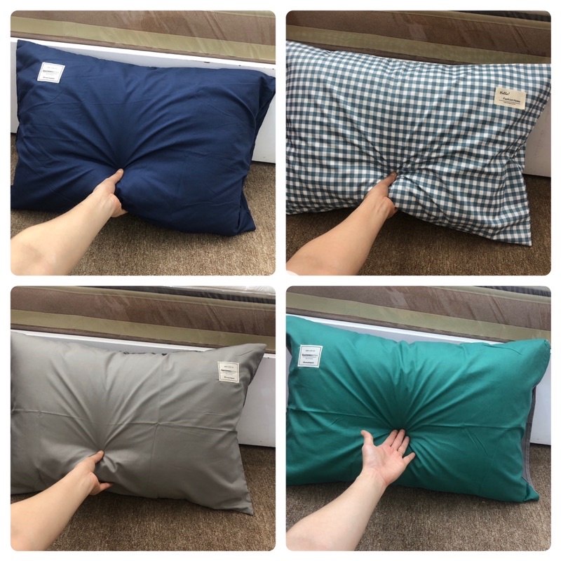Vỏ Gối Nằm Cotton 100%, Tici , Tina,Kẻ 3cm Kiểu Không Khoá ,Có Khoá Kéo Size 50x70