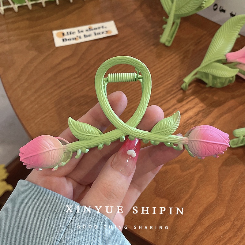 Kẹp Tóc Hình Hoa Tulip Phong Cách Hàn Quốc