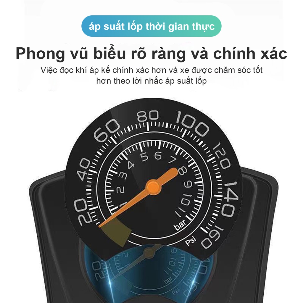 bơm xe đạp chân với Đồng hồ đo áp suất,Dùng Cho Xe Máy, Xe Đạp, Ô Tô