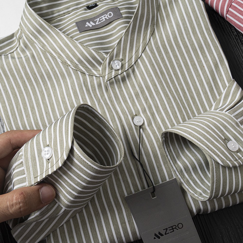 Áo Sơ Mi Nam Dài Tay Kẻ Sọc Cổ Tàu Thời Trang Cao Cấp | BigBuy360 - bigbuy360.vn