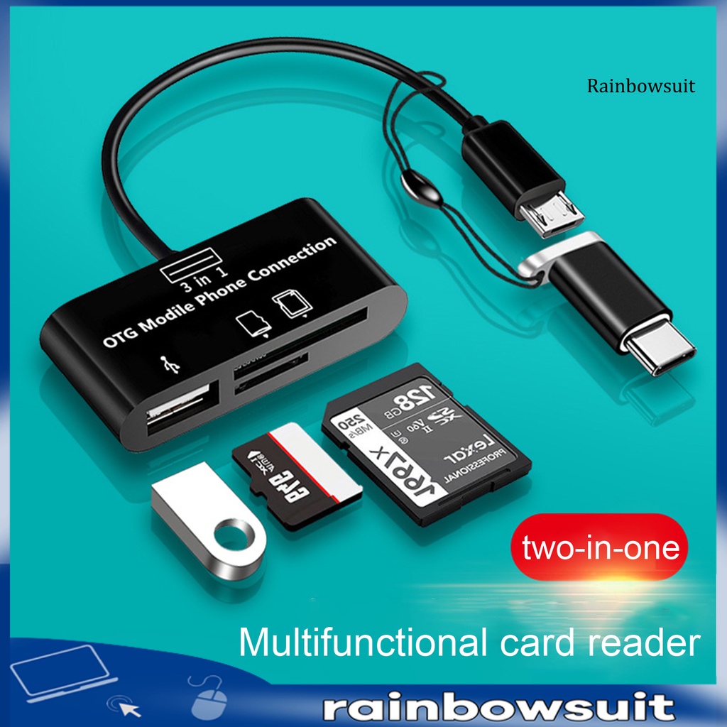 Đầu Đọc Thẻ Nhớ Tốc Độ Nhanh Type-C / Micro USB TF / U OTG Cho Macbook