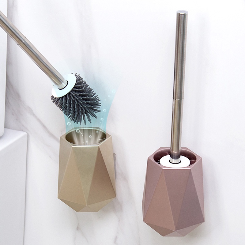 Cọ Chà Toilet Đầu Silicone Gắn Tường Phong Cách Bắc Âu
