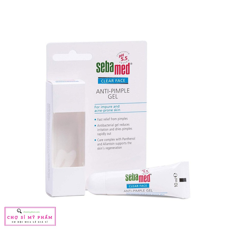 Gel giảm mụn kháng khuẩn, làm dịu da giảm thâm do mụn Sebamed pH5.5 Clear Anti Pimble Gel 10ml