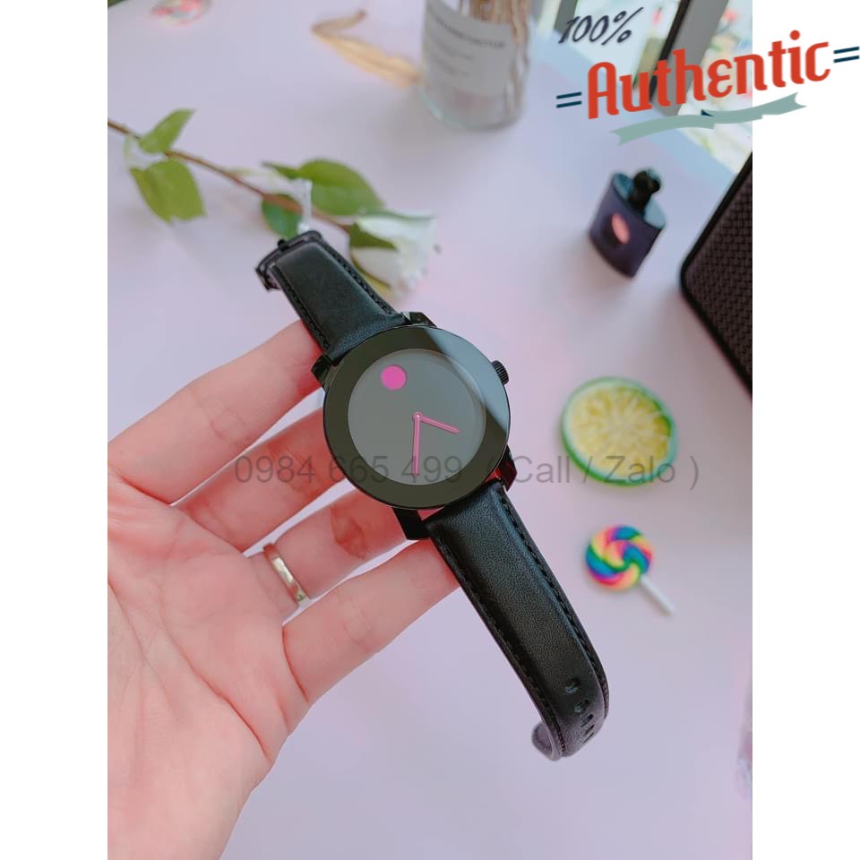 Đồng Hồ Nữ Movado Bold Black Dial Pink Accents 3600482